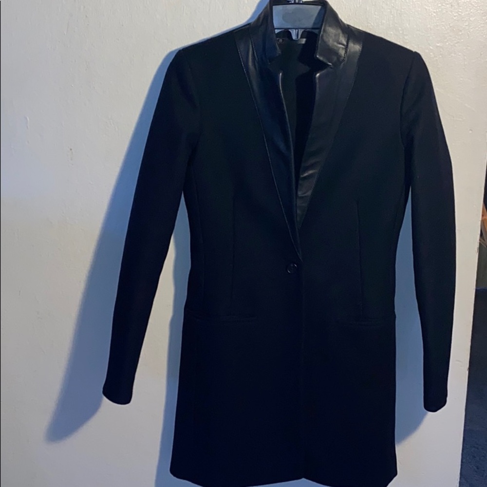 All Saints Wool w/ leather trim Jacket